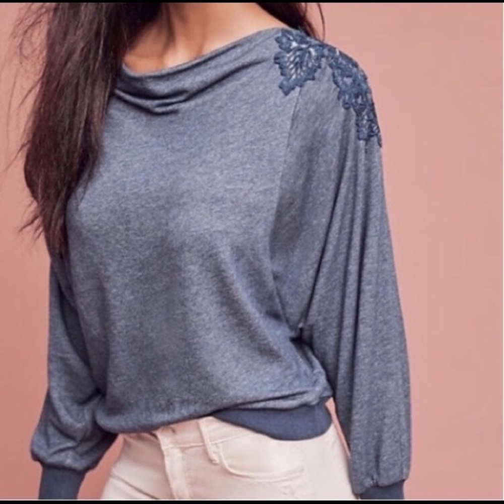 Anthropologie Meadow Rue Lace Back Top